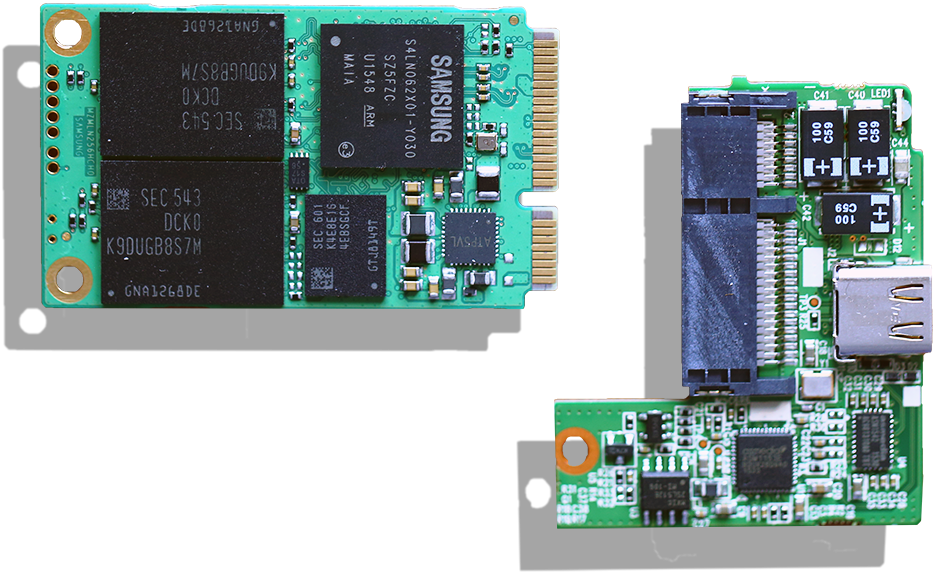 Samsung T3 2tb Portable Ssd And Pcb - Microcontroller (1008x605), Png Download