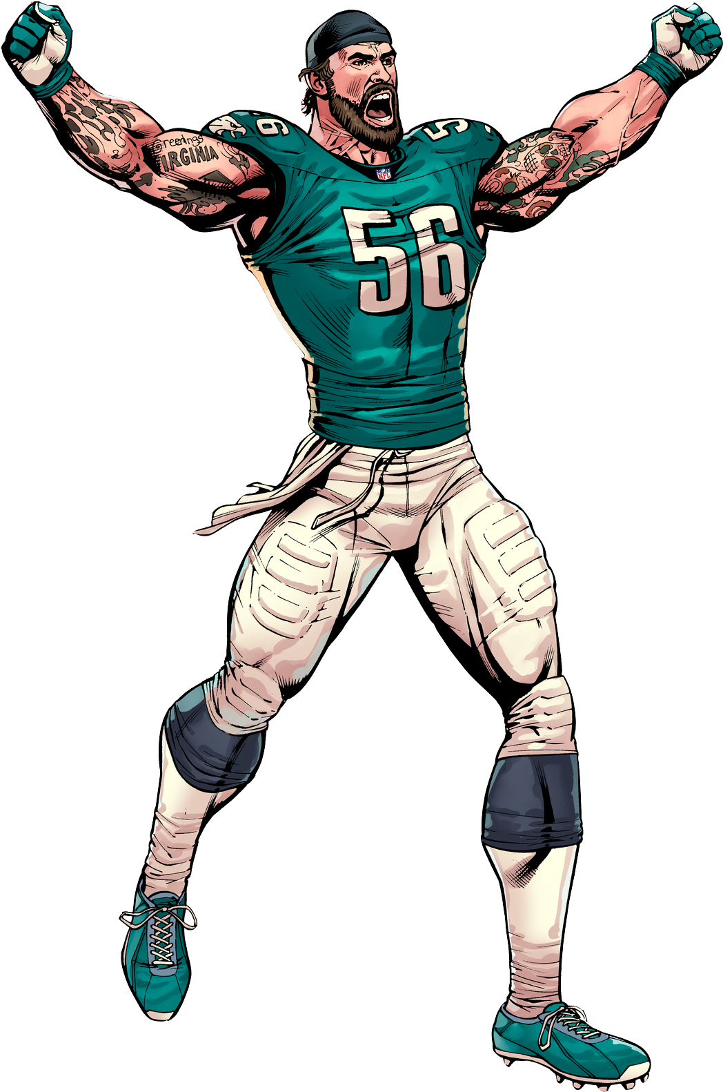 Cartoon Nfl Player Png (1325x1854), Png Download