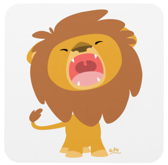 Cheerful Madness Roaring Merch Collection By Coasters - Cute Cartoon Lion Roar (650x650), Png Download