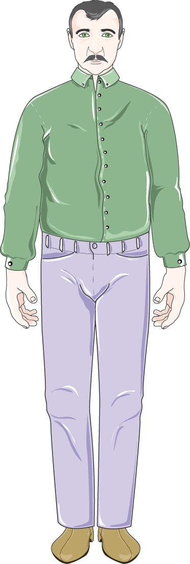 Caucasian Man - Cartoon (373x1108), Png Download