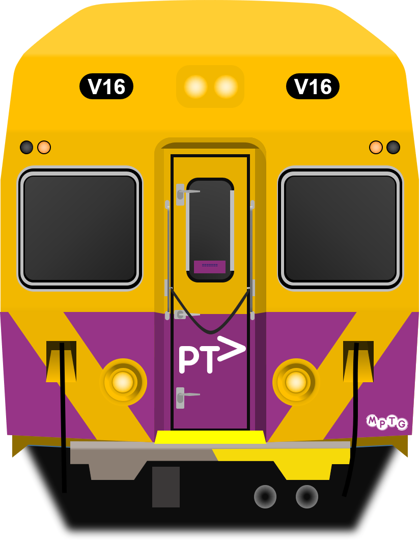 Sydney Trains V Set In The Purple Ptv Livery Front - Sydney Trains Y Set (825x1061), Png Download