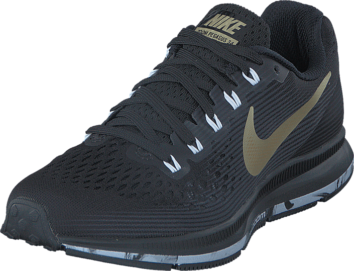 White And Gold Nike Air Zoom Pegasus 34 Id - Nike Pegasus Svart Guld (705x539), Png Download
