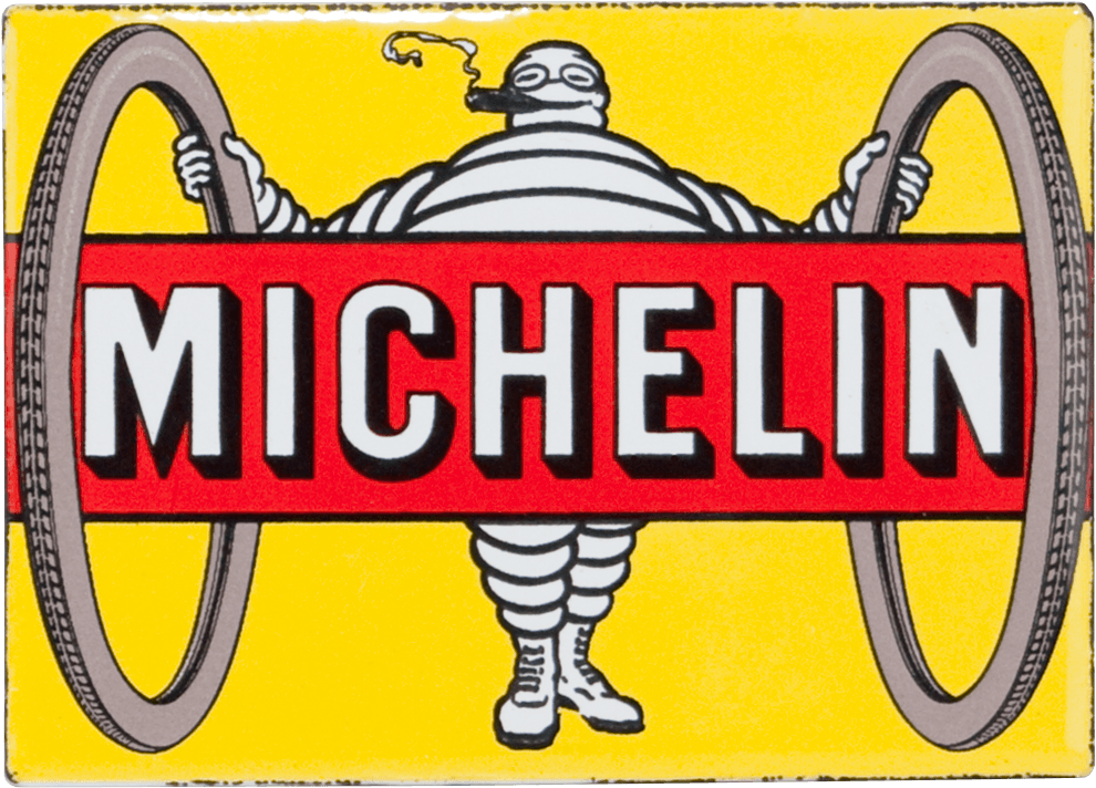 Michelin Pneu Velo - Plaque Emaillee Bombee Michelin (1000x1000), Png Download