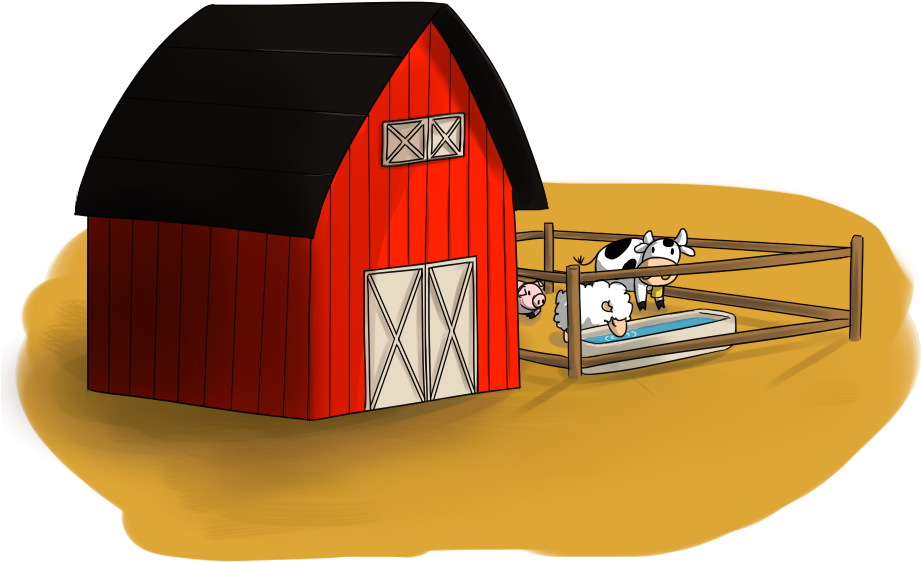 Clipart Info Farm N - Cow Shed Clipart (951x633), Png Download