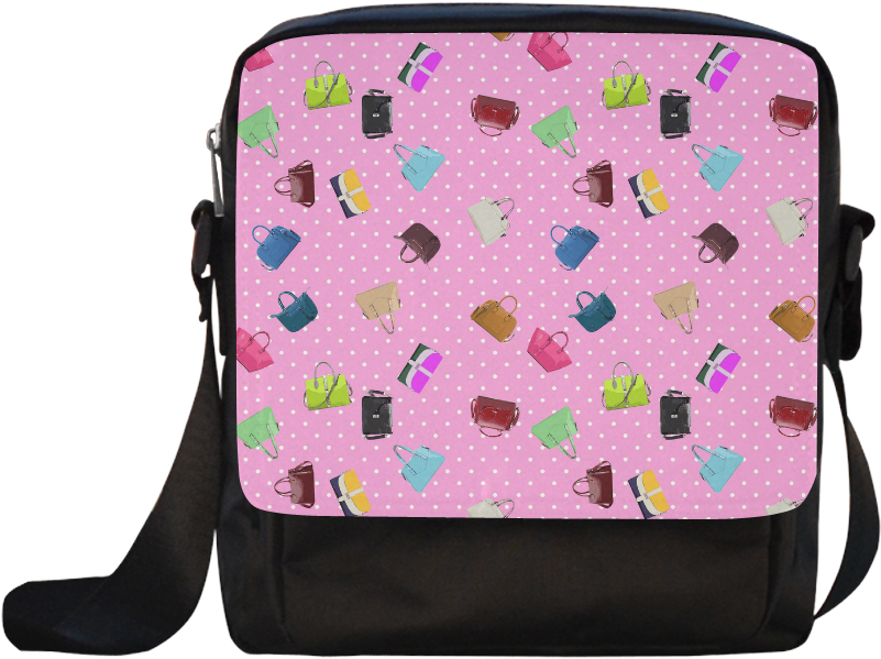 Little Purses And Pink Polka Dots Crossbody Nylon Bags - Bag (1000x1000), Png Download