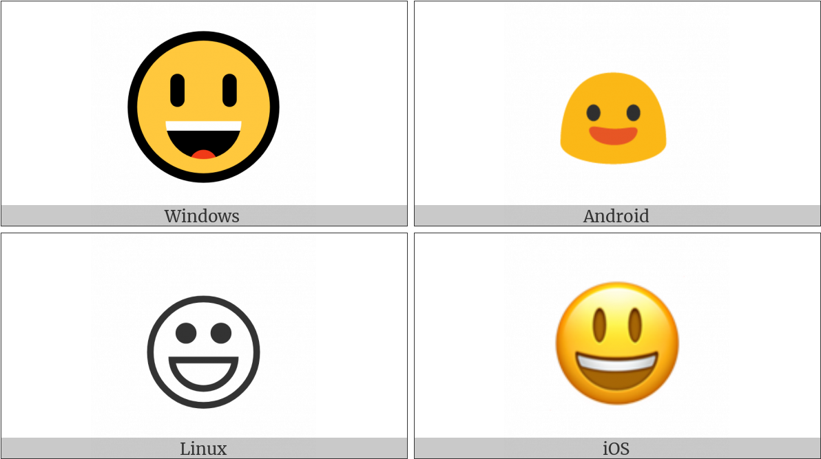 Smiling Face With Open Mouth On Various Operating Systems - End Of Ayah Symbol (1200x675), Png Download