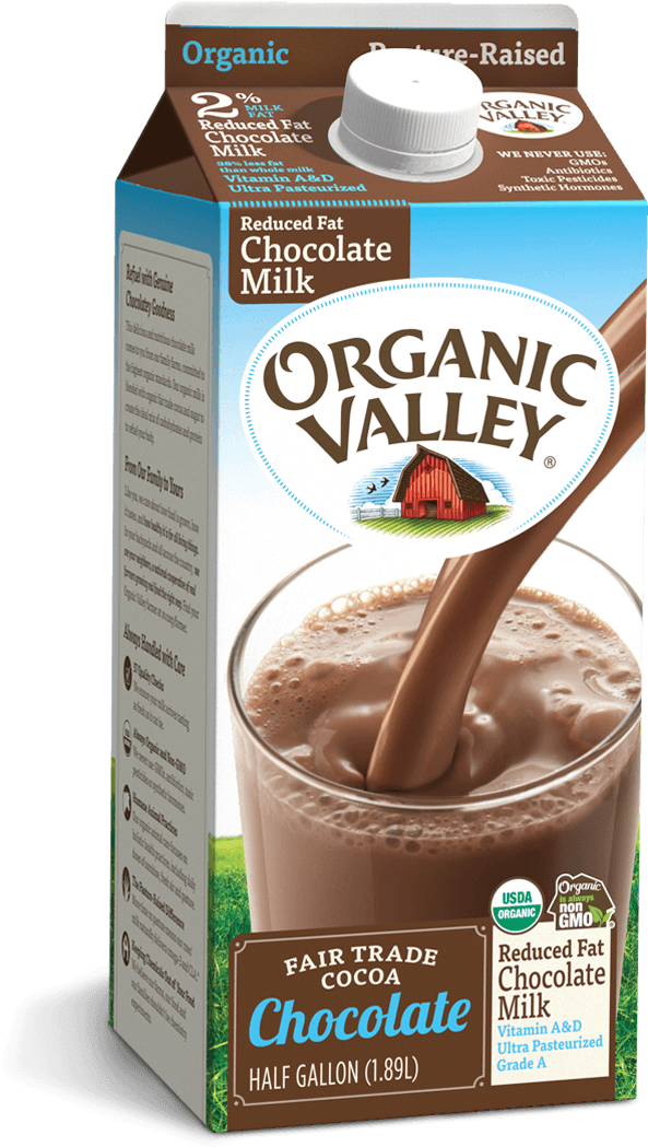 Reduced Fat 2% Chocolate Milk, Half Gallon - Organic Valley Chocolate Milk (760x1140), Png Download