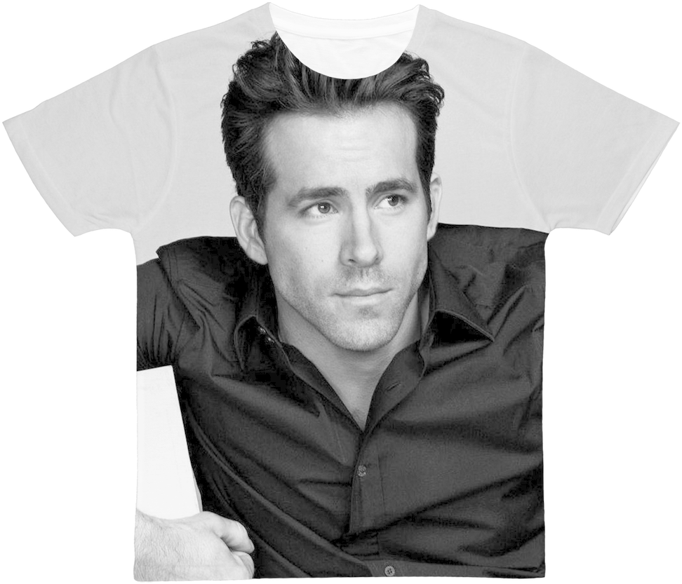 Ryan Reynolds ﻿classic Sublimation Adult T-shirt - Celebrity Is Associated With Brylcreem (1024x1024), Png Download