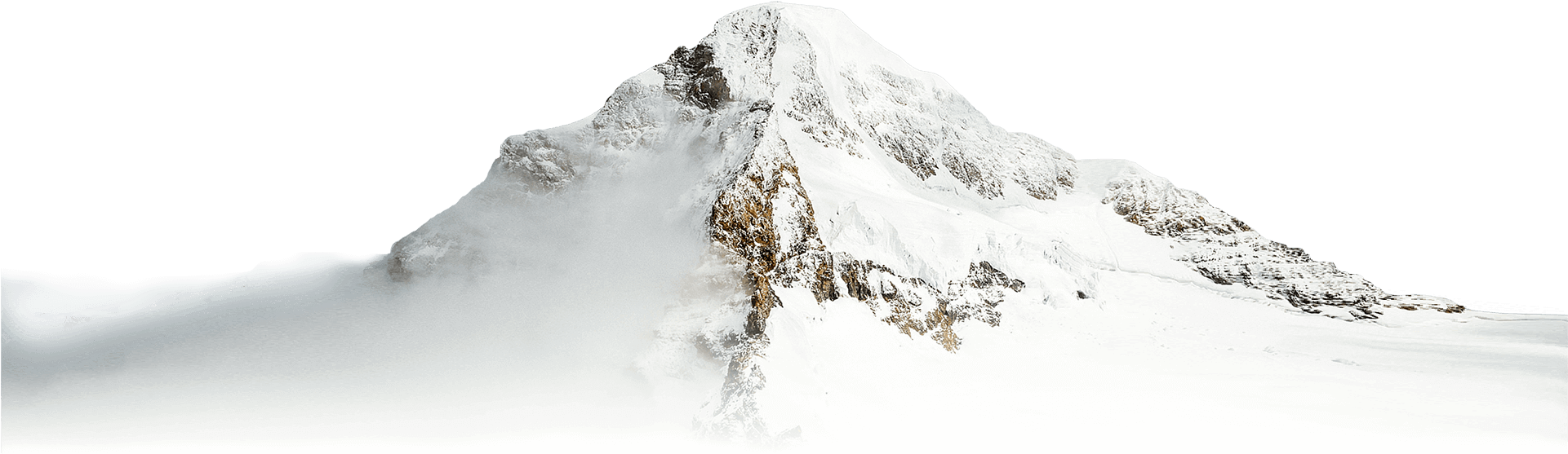 Elegant Mountain Peak - Snow (1920x570), Png Download