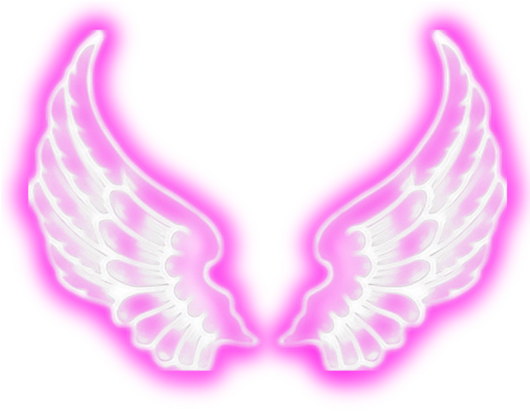 Wings Angel Angelwings Aesthetic Edit Tumblr Emoji - Purple Angel Wing Neon (1024x1024), Png Download