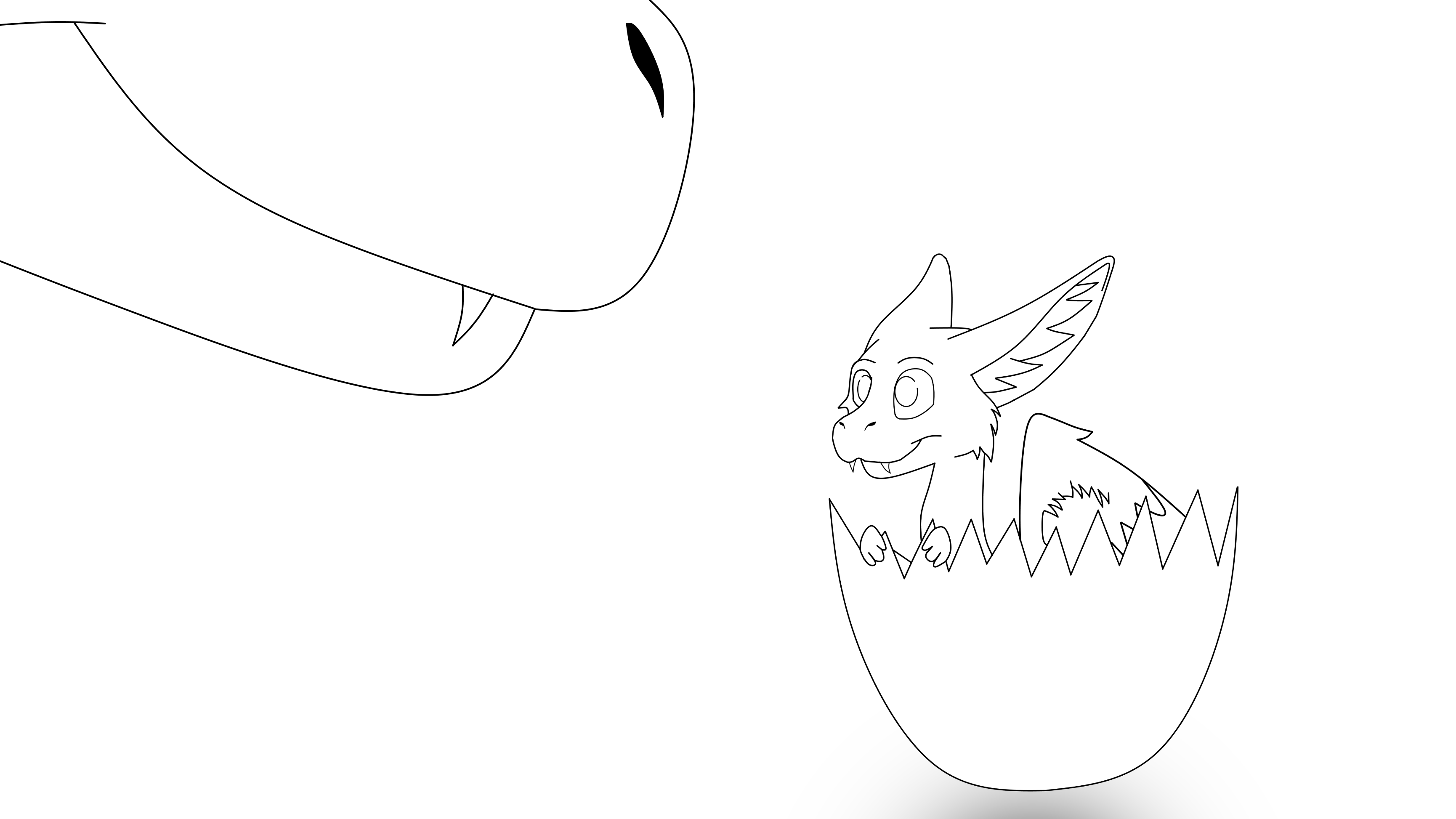 Baby Angel Dragon Base - Dutch Angel Dragon Silhouette (3460x1946), Png Download
