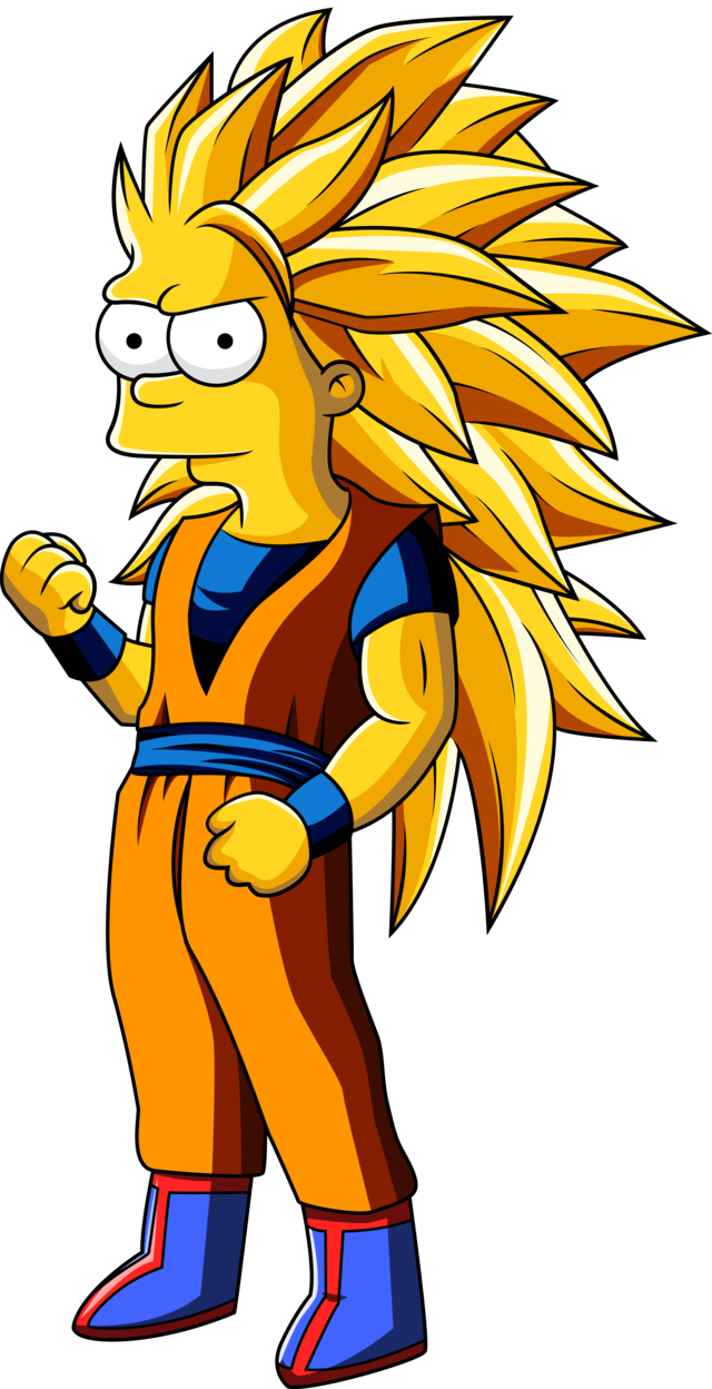 Bart Simpson Clipart Drake - Bart Simpson Goku (640x1248), Png Download