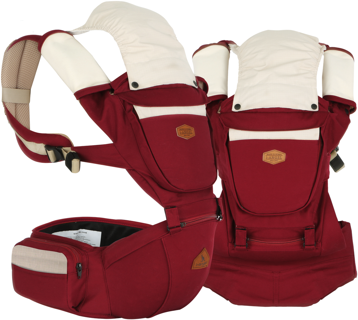I-angel Baby Carriers Hipseat Rainbow 2 Dark Wine - Baby Sling (1280x1088), Png Download