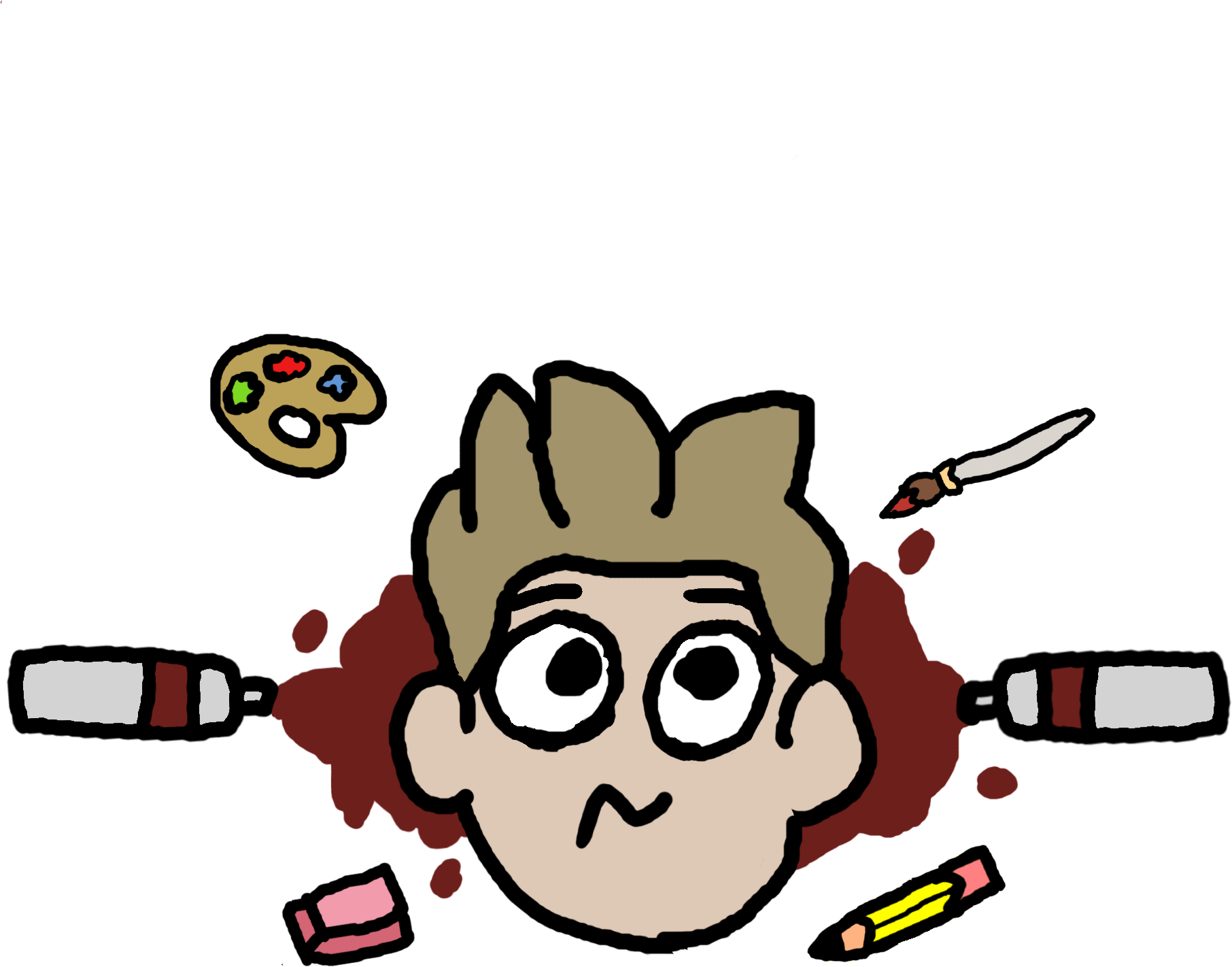 Red Paint Spill Desgin - Cartoon (2500x3000), Png Download