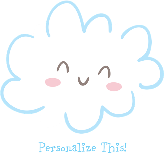 Personalized Cute Cloud Note Cards (690x700), Png Download