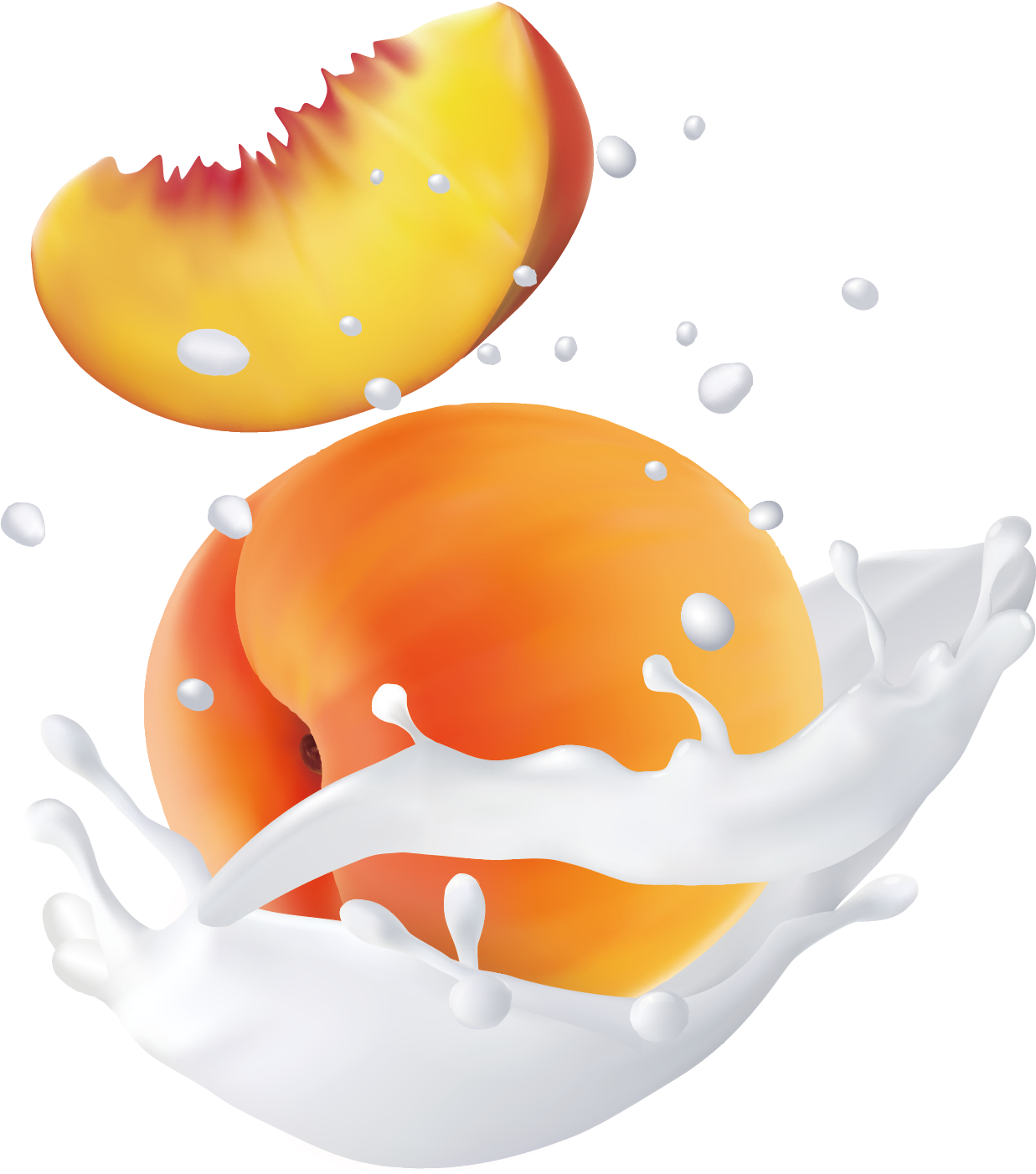 Fruit Water Splash Clipart Egg - Peach (1667x1667), Png Download