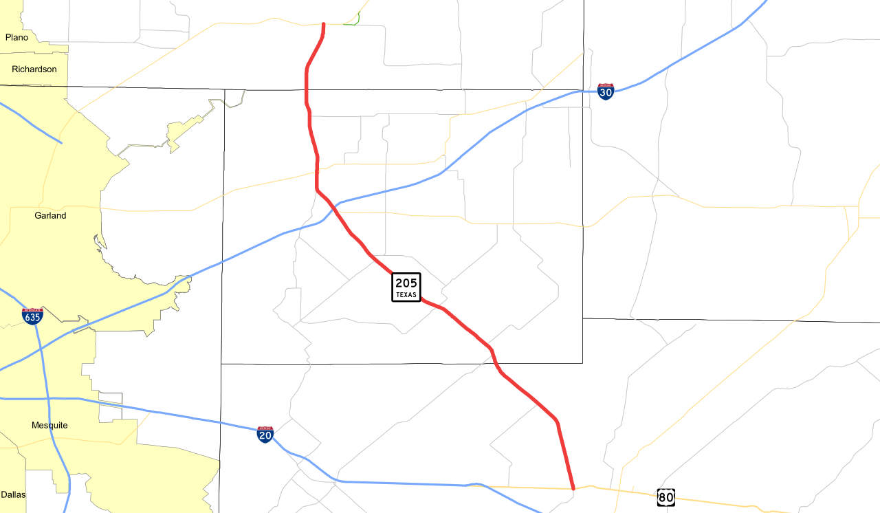 Texas 205 Map (1280x746), Png Download