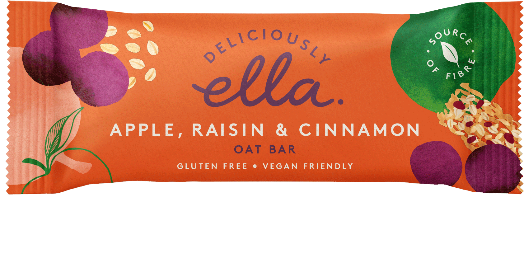 Deliciously Ella Apple, Raisin & Cinnamon Oat Bar 16 - Deliciously Ella Bar (2126x1063), Png Download
