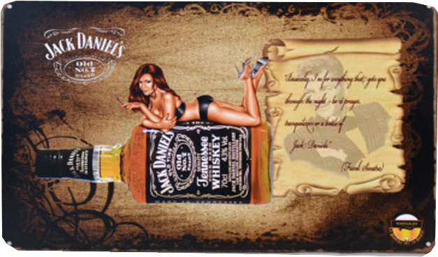 Vintage Sign Jack Daniels Vintage Scroll - Tin Sign Jack Daniels (800x800), Png Download