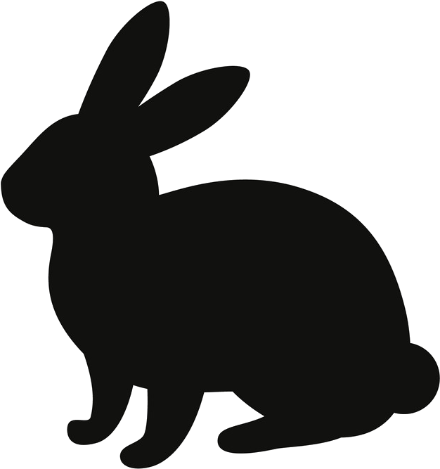 Black Rabbit Silhouette Vector 13646407 - Domestic Rabbit (638x674), Png Download