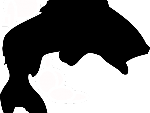 Original Clipart Fish Outline - Jumping Bass Fish Silhouette (640x480), Png Download