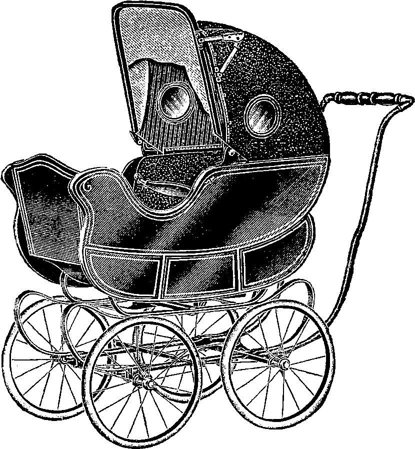 Baby Carriage Clipart - Baby Transport (1018x1168), Png Download