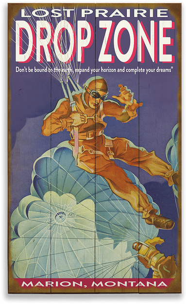 View Zoom Thrill Of Skydiving Vintage Sign - Poster (730x730), Png Download