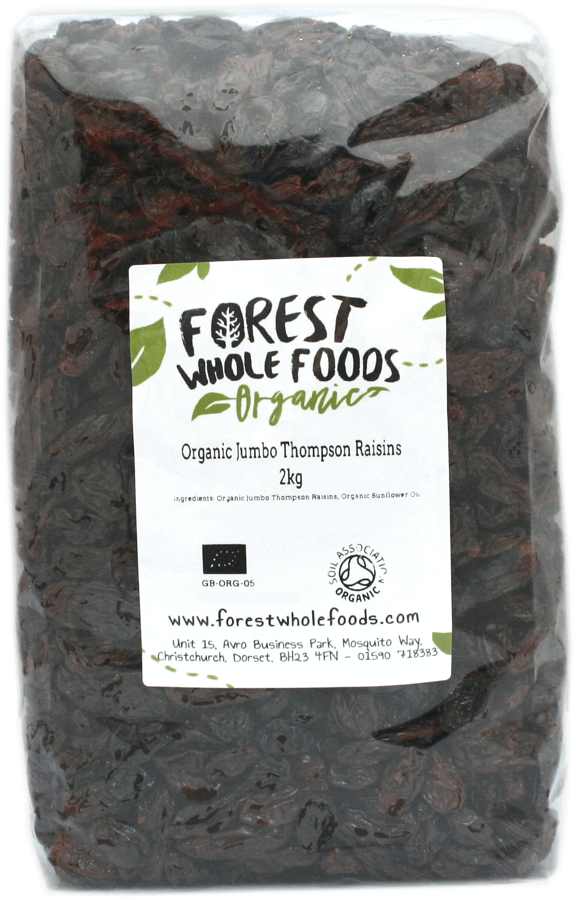 Organic Jumbo Thompson Raisins 2kg - Pasilla (2000x2000), Png Download