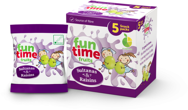 Funtime-sultana And Raisins 5 Pack - Fun Time (800x400), Png Download