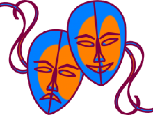 Clip Art Of Theater Mask (640x480), Png Download