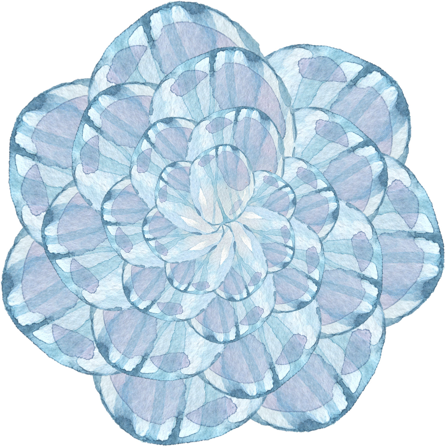 Simple Stylish Decorative Watercolor Png And Psd - Dahlia (2000x2000), Png Download