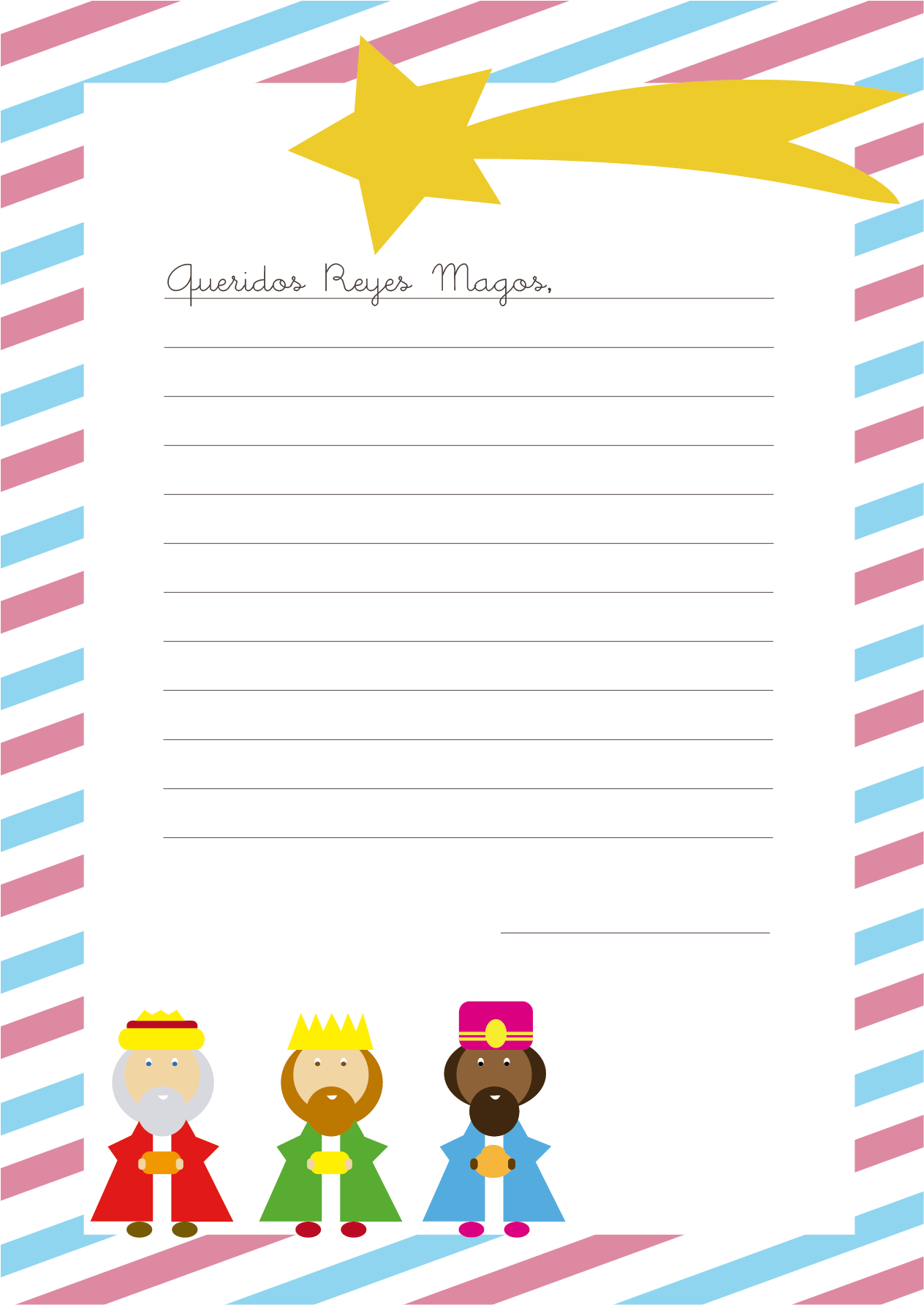 Carta Reyes Magos - Cartoon (1276x1789), Png Download