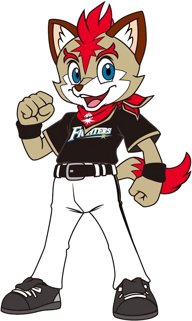 Frep The Fox - Hokkaido Nippon Ham Fighters Mascot (836x1384), Png Download