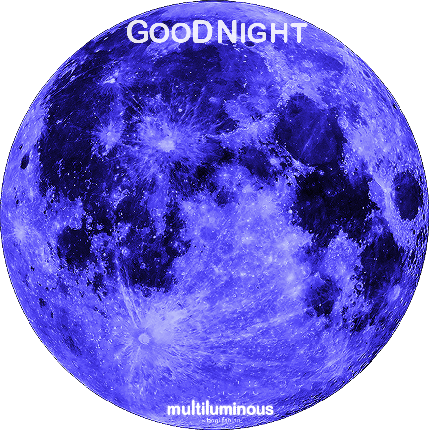 "moon" Turquoise-blue - Bogi Fabian - Almost Full Moon (888x888), Png Download