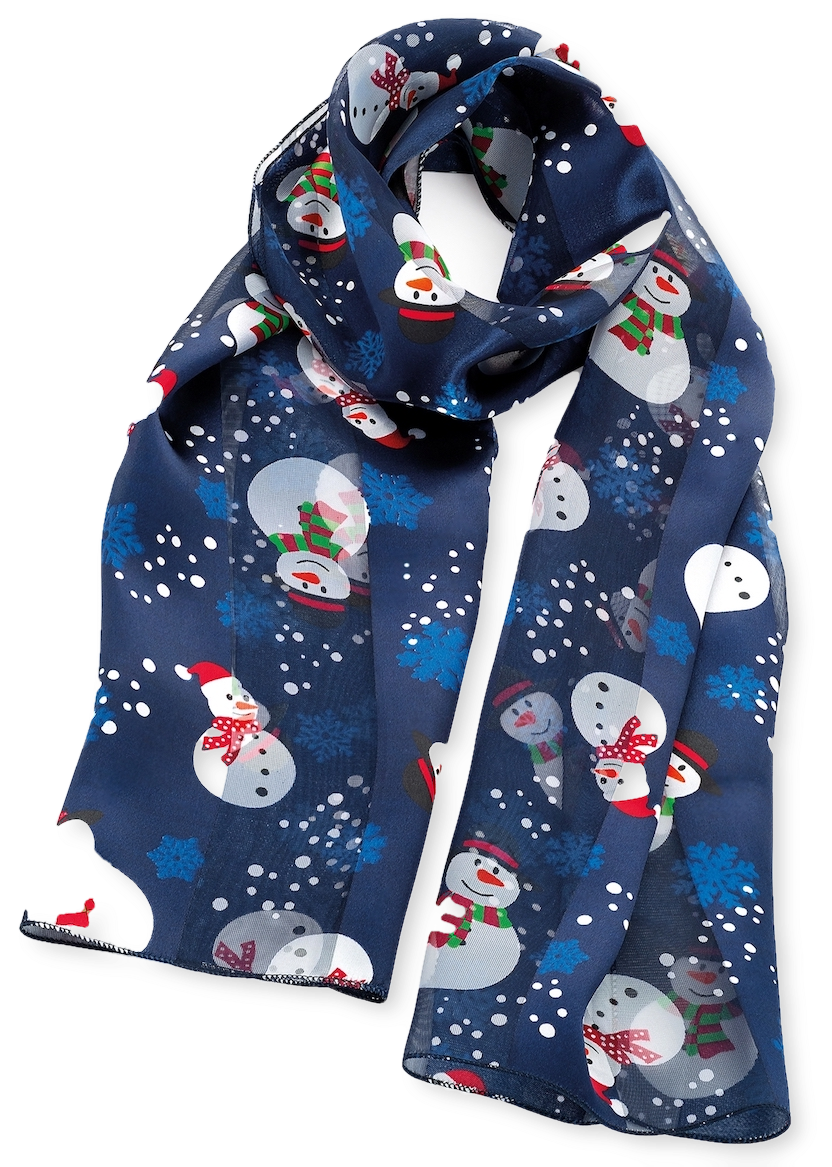 Red Tone Reindeer Satin Stripe Christmas Novelty Christmas - Scarf (1200x1200), Png Download