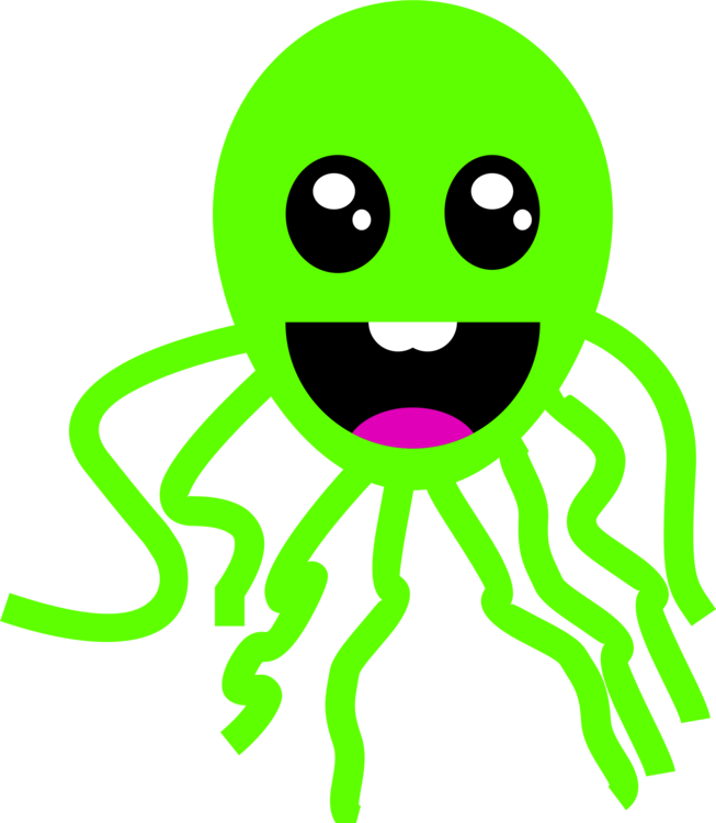 Octopus Smiley Cartoon Leaf Infant - Illustration (653x750), Png Download