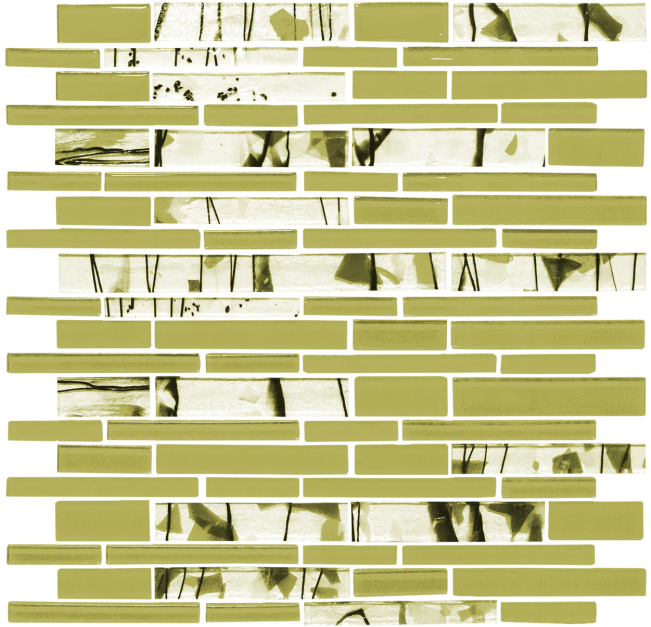 Light Olive Green And Vine Inspired Glass Tile - Parallel (650x634), Png Download