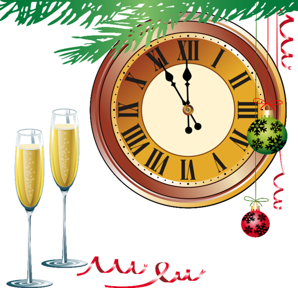 New Year Clocks - New Year's Eve Countdown Clock Png (600x580), Png Download
