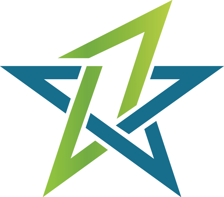 Blue Green Star Abstract Logo - Star Tv Somali Logo (718x634), Png Download