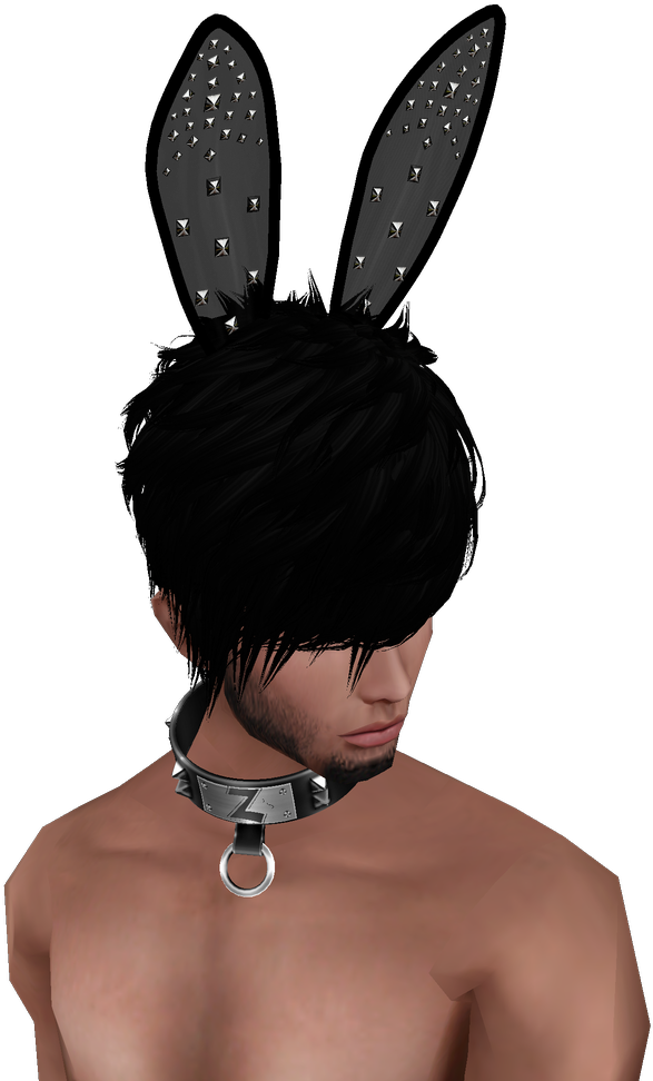 Black Bedazzled Bunny Ears - Girl (743x1024), Png Download