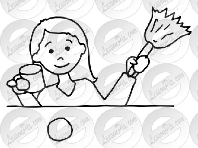 Dust Clipart Black And White - Outline Of Dusting (640x480), Png Download