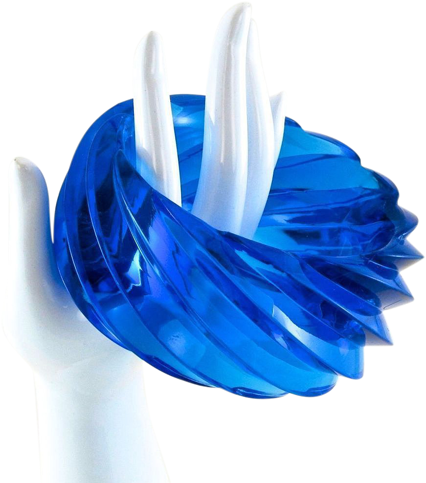 W Germany Huge True Blue Swirl Bangle Bracelet - Balloon (987x987), Png Download
