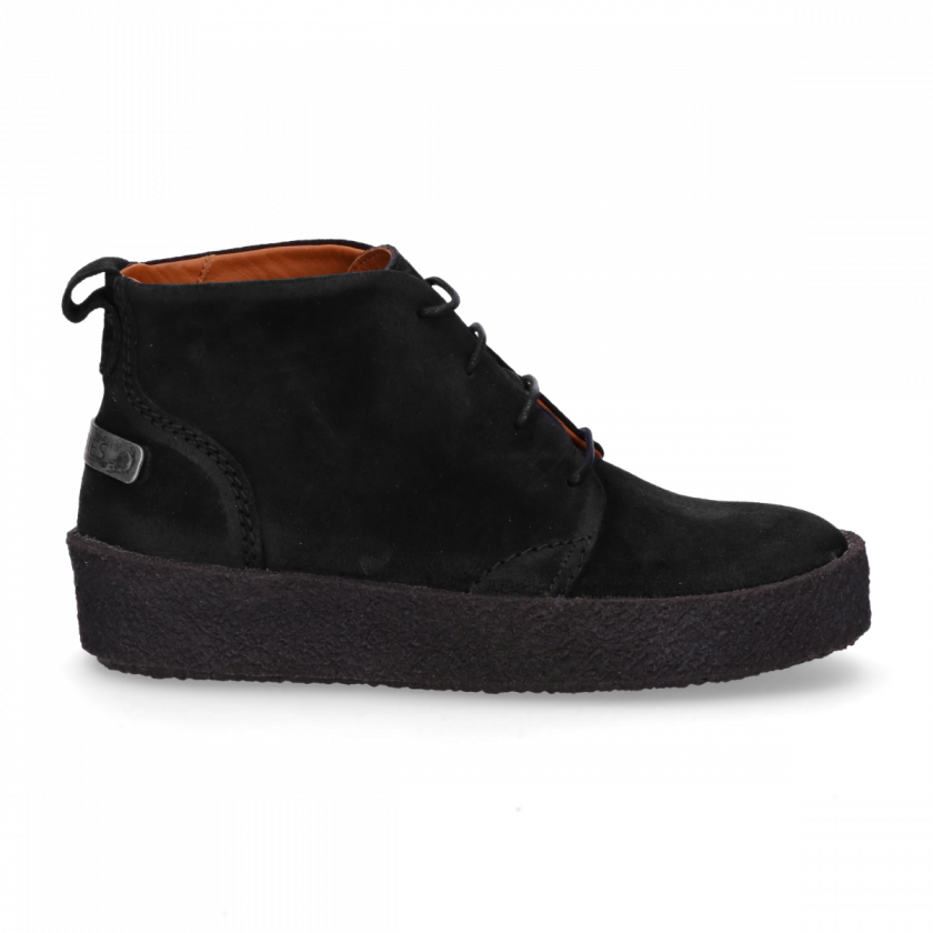 High Lace Up Shoes Waxed Suede Black - Suede (840x840), Png Download