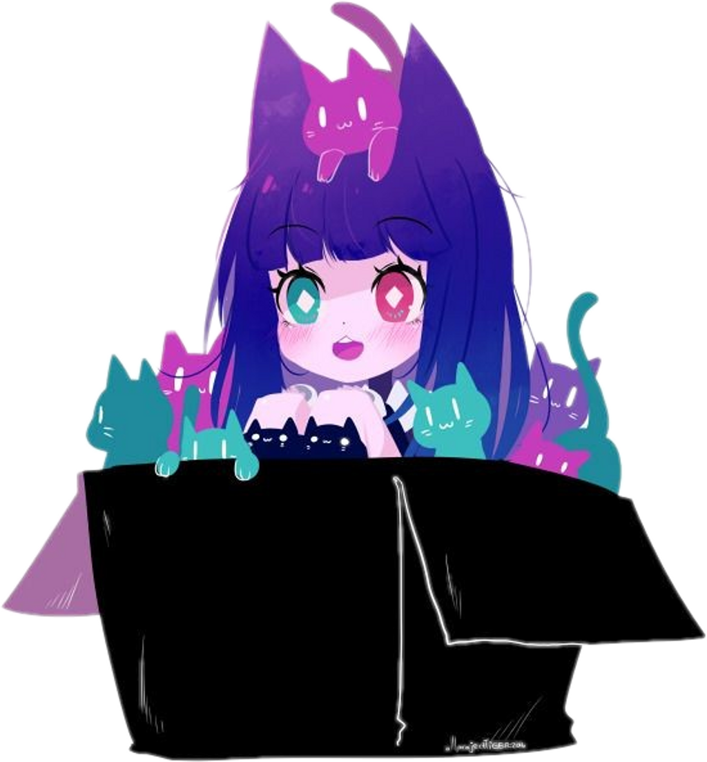 Neko Nekogirl Girl Animegirl Anime Pastel Neon - Pastel Anime Neko Girls (1024x1104), Png Download