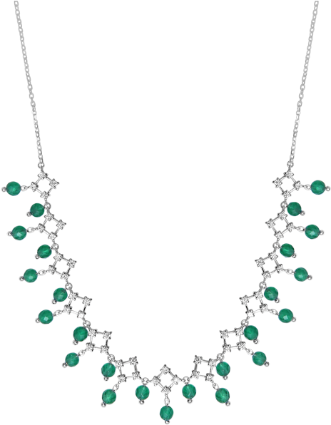 Gold And Diamonds Emerald Lace Choker - Necklace (600x600), Png Download