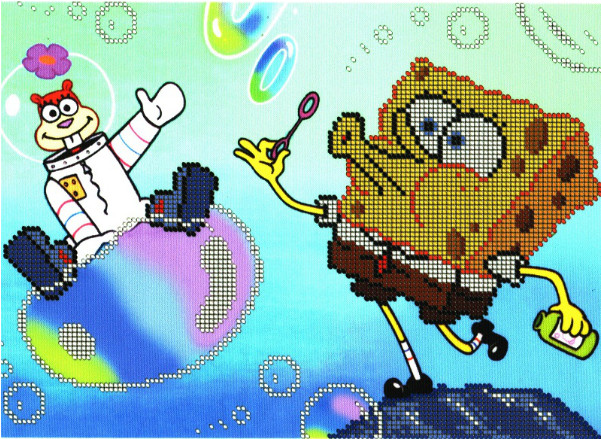 Kit De Bordado, Punto De Cruz, Esquema Para El Bordado - Spongebob Squarepants (600x600), Png Download