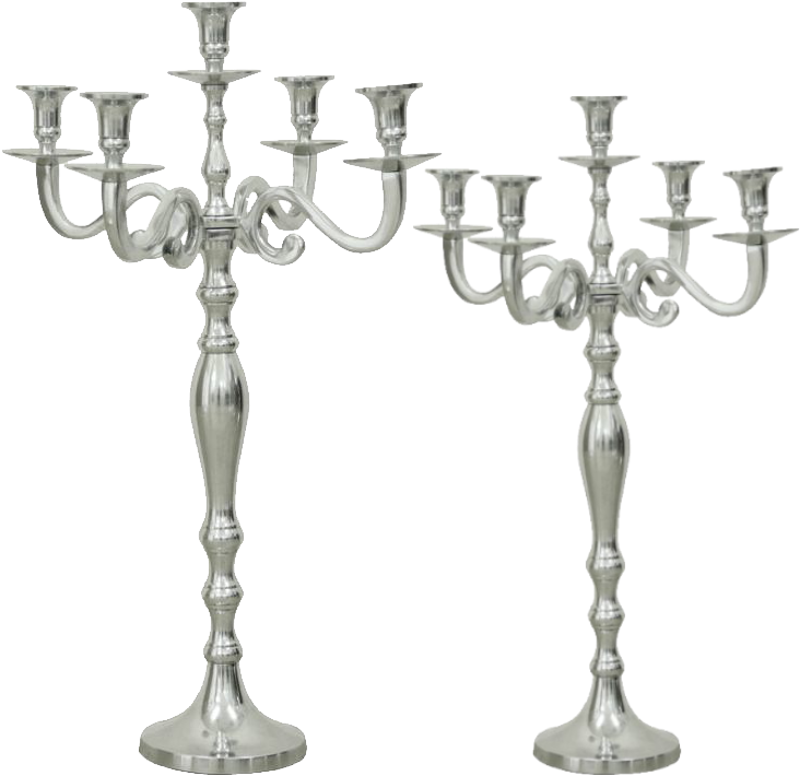 75cm & 95cm Silver Candelabra Png - Silver Candelabras (736x736), Png Download