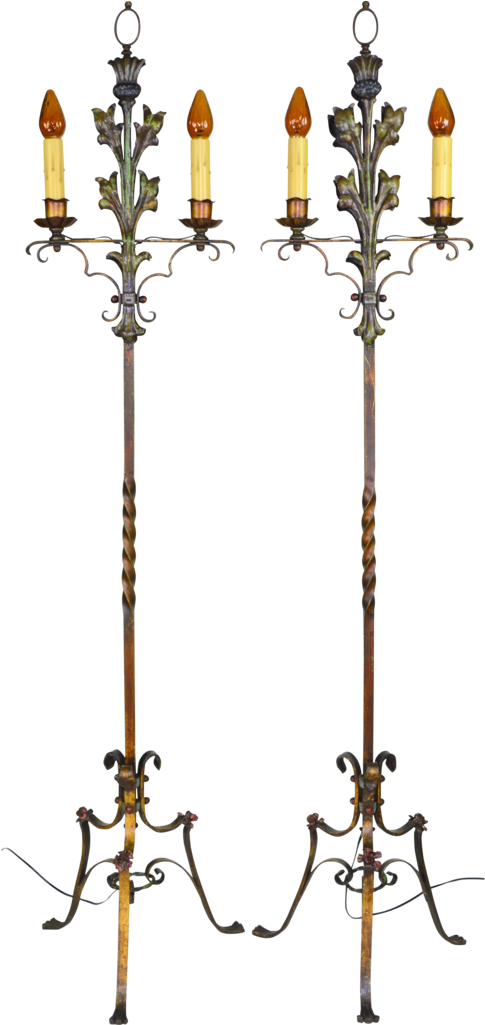 Pair 1920s Floor Lamp Candelabras - Large Transparent Floor Candelabra (1024x1024), Png Download