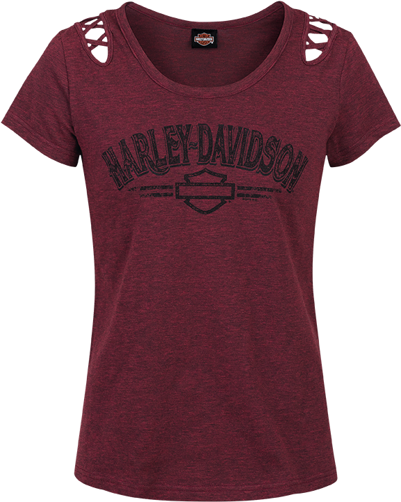 Harley Davidson Catching Ladies Lattice Shoulder Dealer - Active Shirt (720x720), Png Download