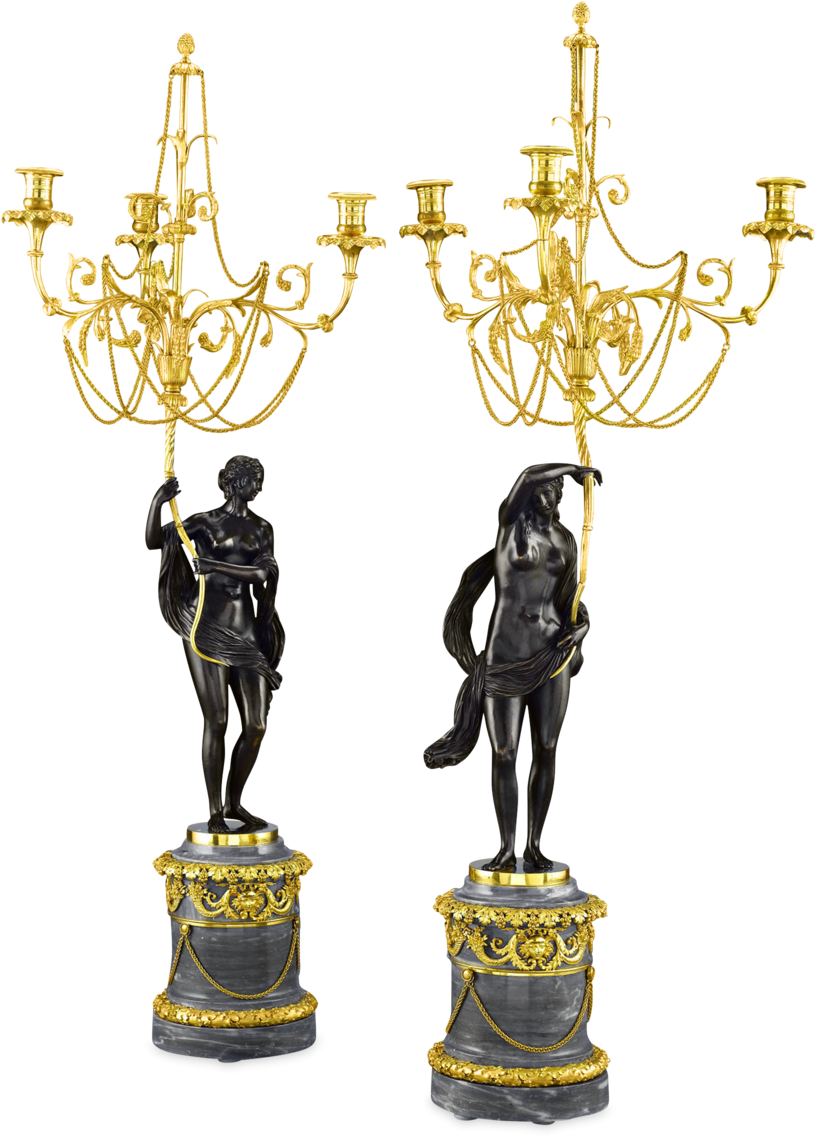 Russian Figural Bronze Candelabra - Chandelier (1000x1250), Png Download